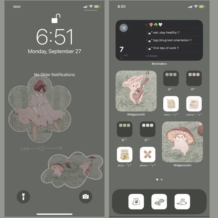 an iphone screen showing the app's theme and icons, including two different designs