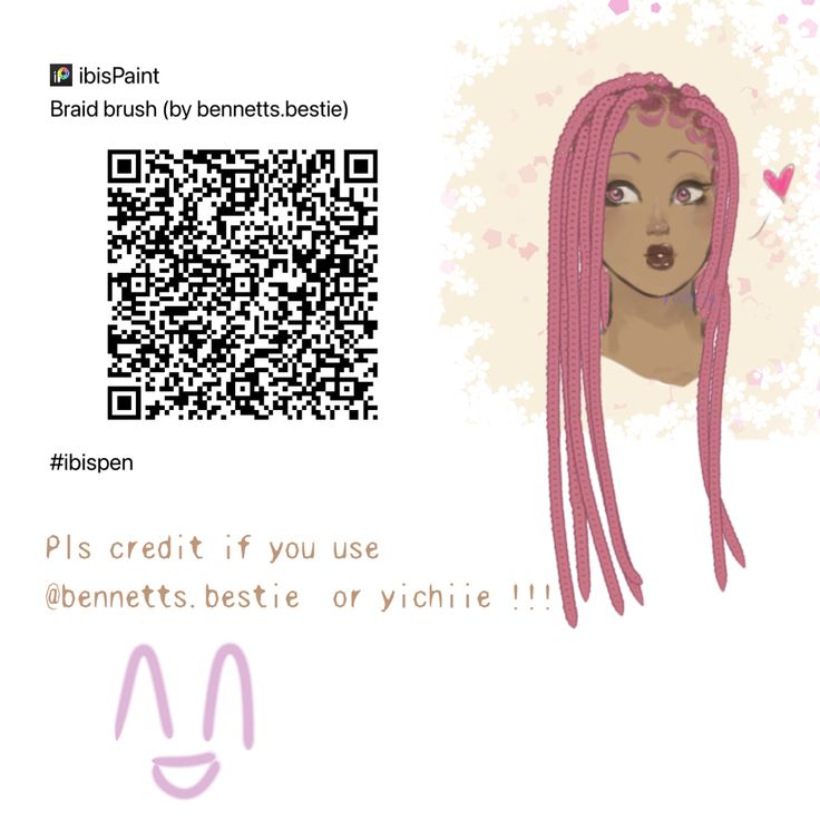 a girl with pink hair has a qr code