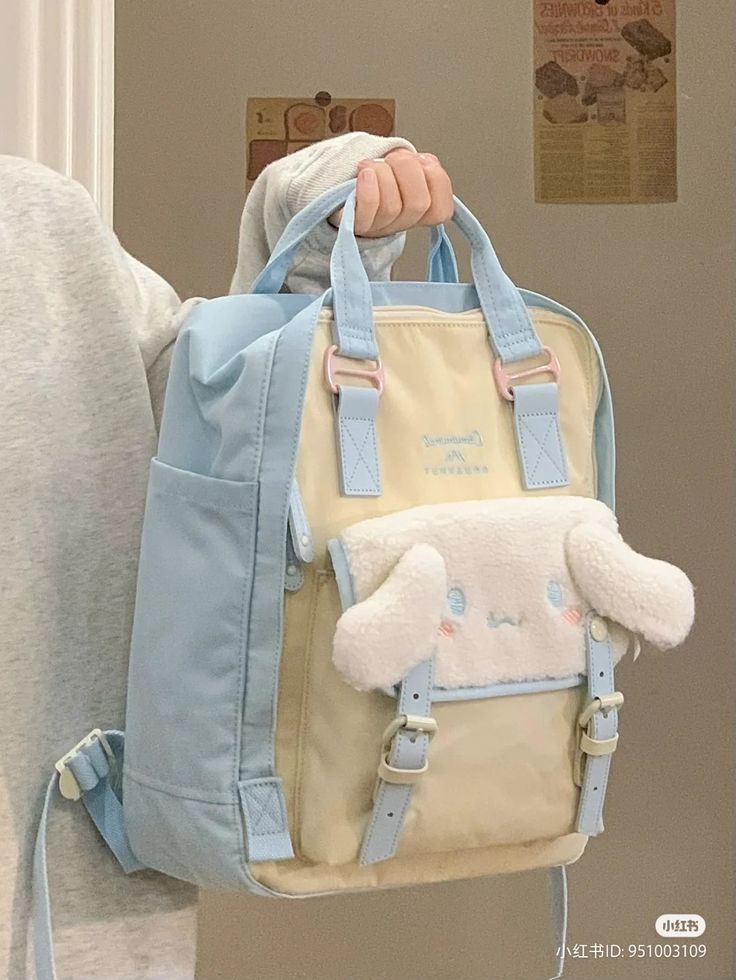 Cinnamoroll Backpack For School, Cinnamon Roll Bag Sanrio, Cinnamonroll Sanrio Clothes, Aesthetic Korean Backpack, Cinamoroll Backpack, Korean Bag Backpacks, Korean School Bag, Kawaii School Bag, Sanrio Backpack