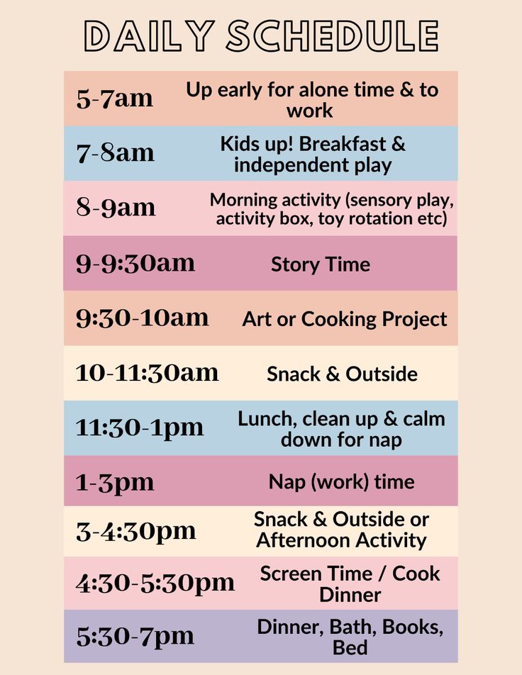 the daily schedule for children's play and learn how to cook with their parents