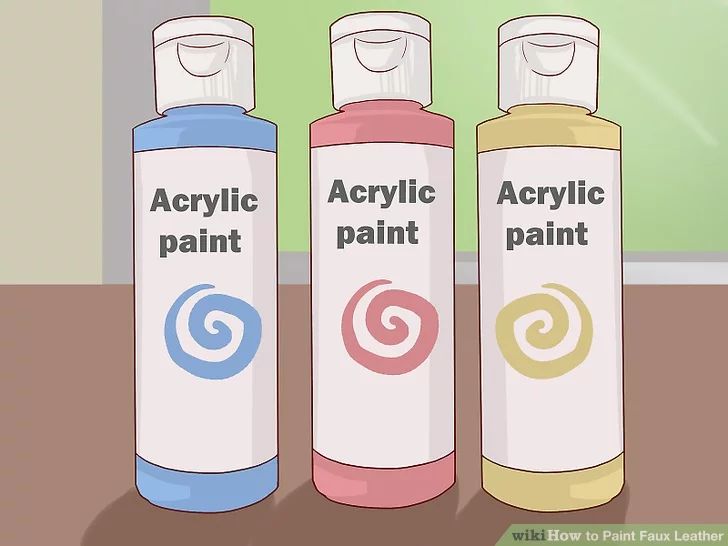 three different types of acrylic paint are shown in this graphic above the words acrylic paint and how to paint leather