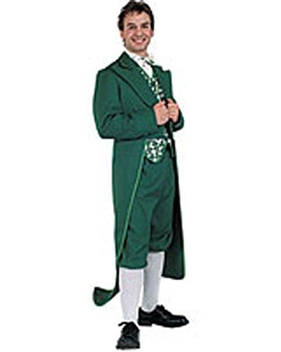 a man in a green costume standing with his arms crossed and smiling at the camera