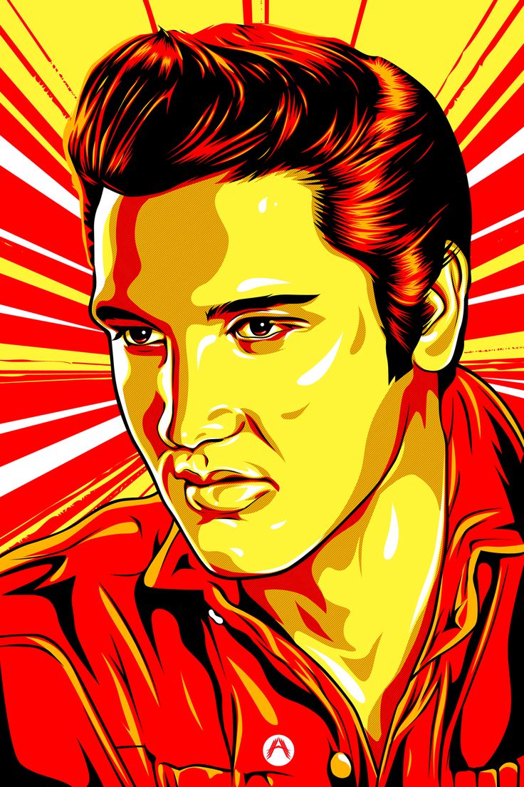 an image of a man in red shirt with sunbursts on the background