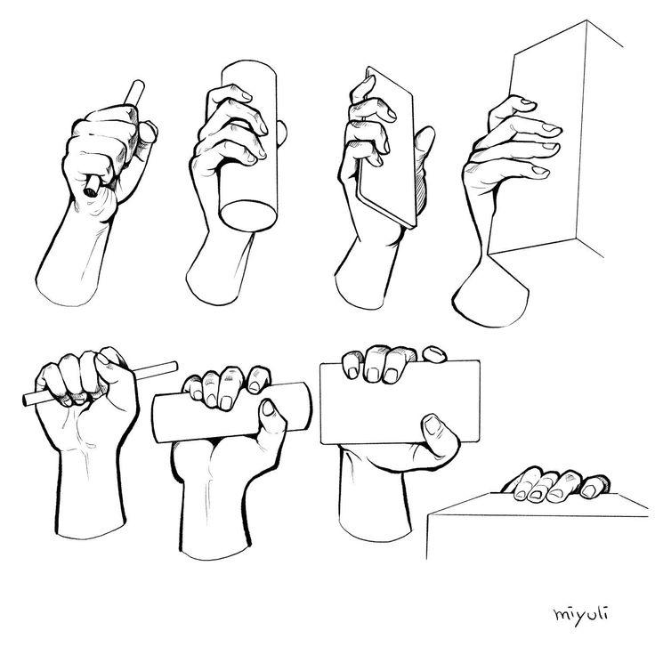 hand gestures drawn in black and white