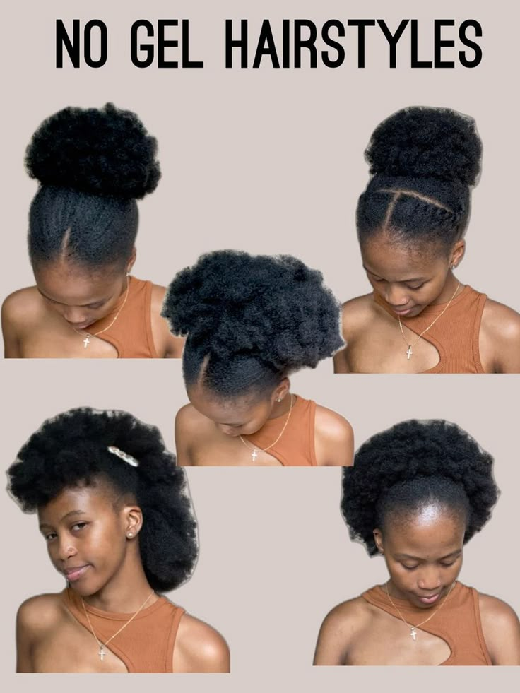 No Gel Hairstyles, Afro Hair Bun, Gel Hairstyles, 4c Natural Hairstyles Short, Eco Hair, Natural Hair Bun Styles, Natural Hair Stylists, Quick Natural Hair Styles, Braids Styles