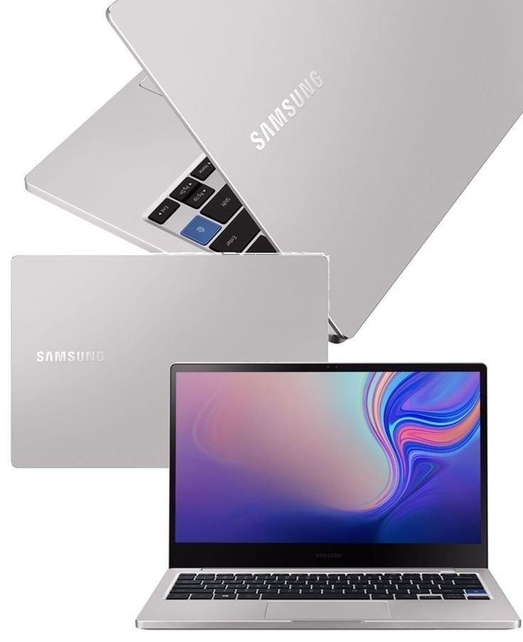 the samsung laptop is open and ready to be used