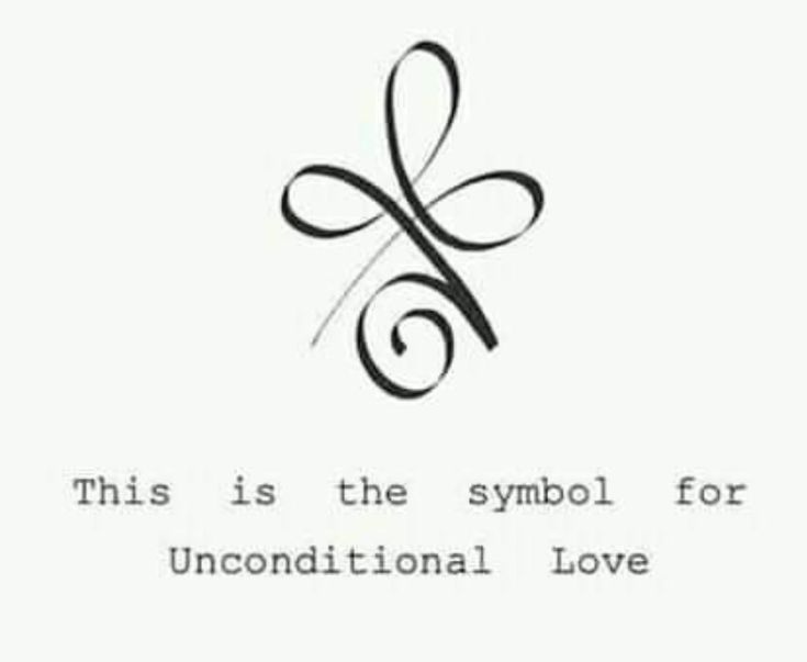 this is the symbol for unconditionalal love, written in cursive writing