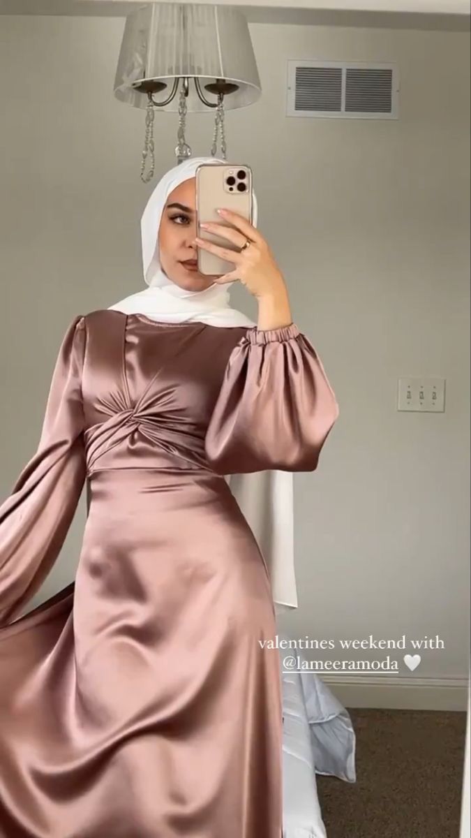 Pin on Outfits Satin Soiree Dress Hijab, Modest Satin Dress Hijab, Hijabi Dresses For Graduation, Hejab Dress Soirée, Graduation Dress Ideas Hijab, Satin Hijab Outfit, Hijabi Dresses Soiree Satin, Modest Graduation Outfit Ideas, Hijabi Satin Dress