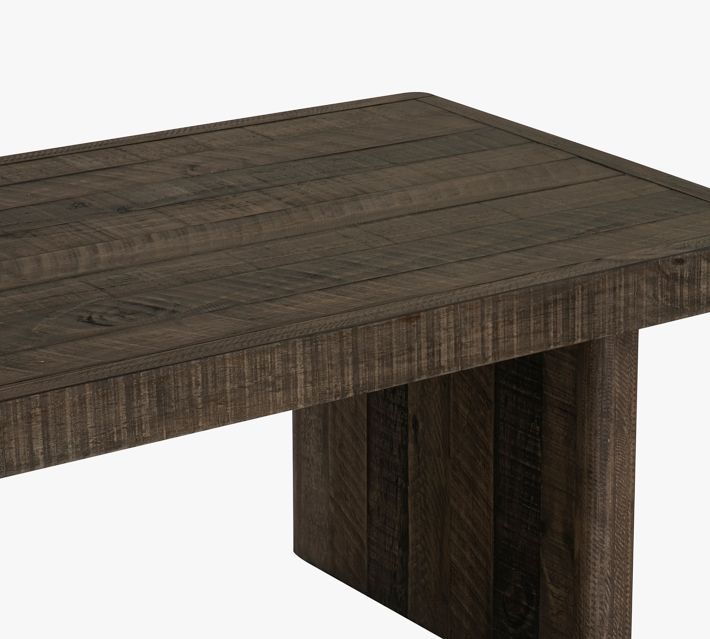 an image of a wooden table that is made out of wood and has two legs