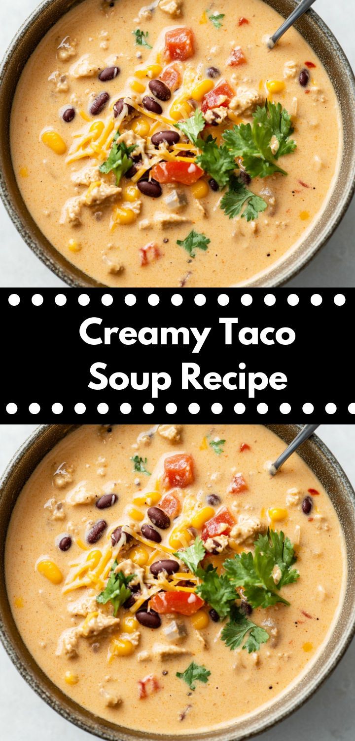 two bowls filled with creamy taco soup