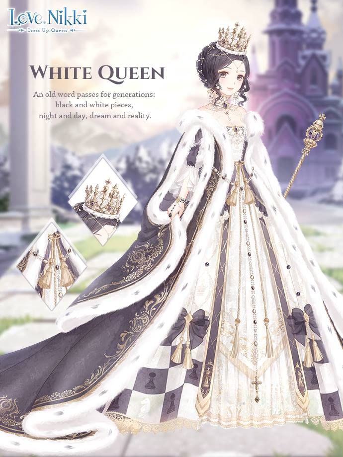 Black And White Event, Love Nikki Dress Up Queen, Love Nikki Dress, Vestidos Anime, Love Nikki, Nikki Dress, Queen Dresses, Queen Anime, Nikki Love