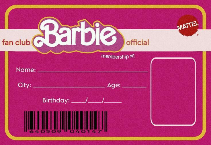 a pink birthday party ticket with barbe on it