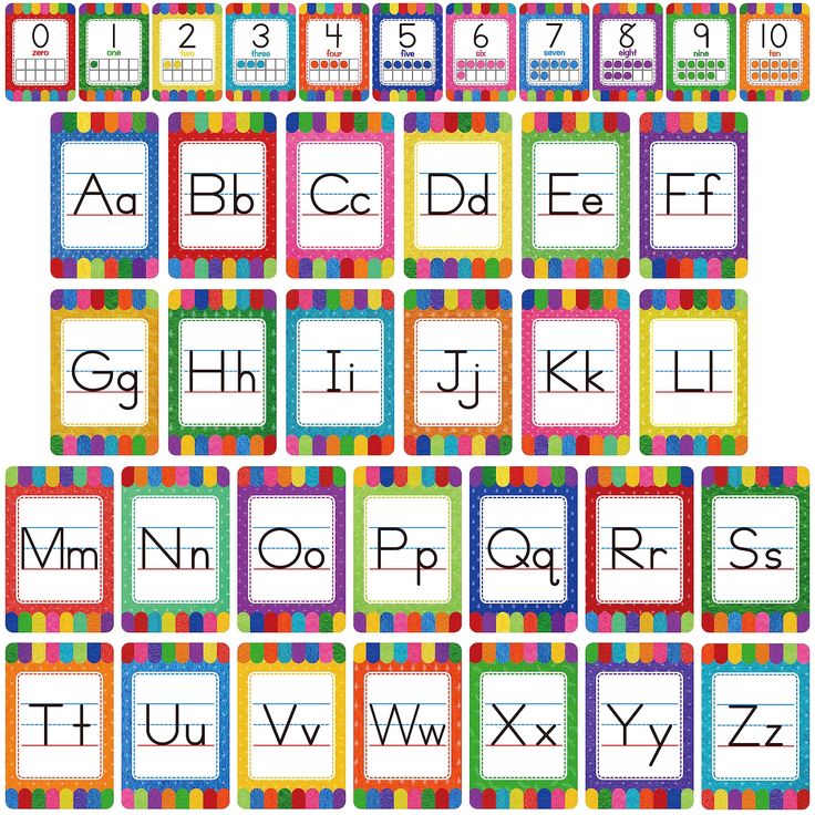 colorful alphabets and numbers are arranged in the shape of squares with different letters on them