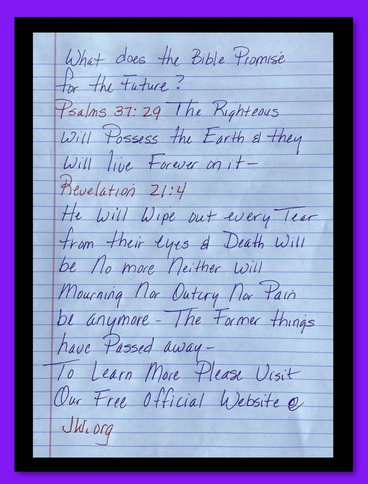 a handwritten note written in purple ink on lined paper with writing underneath it and the words, what does the bible have to do?