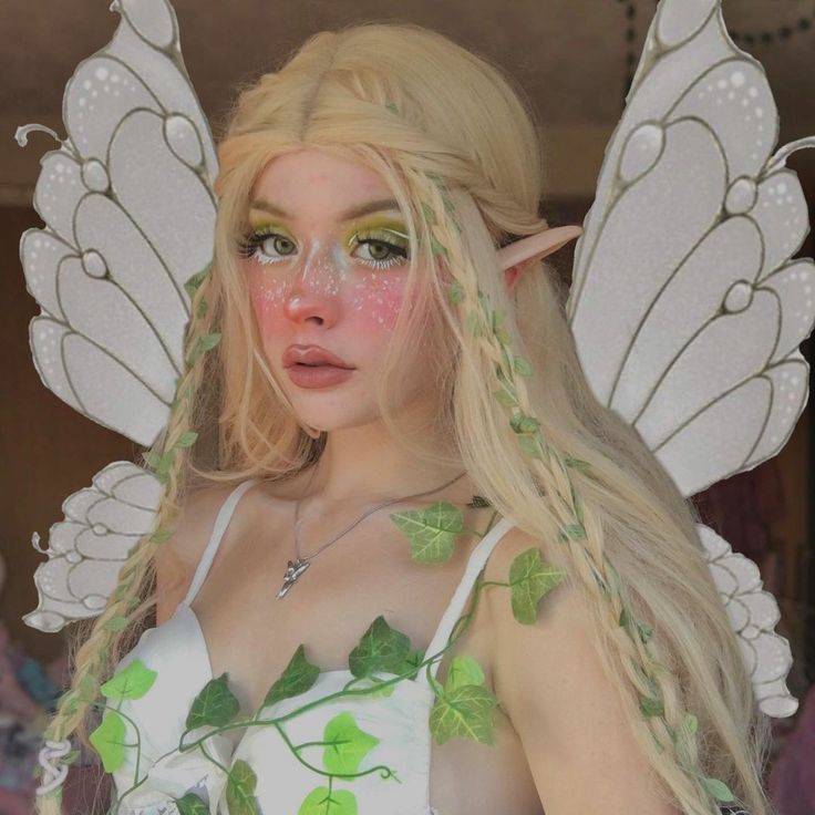 Fairy Make-up, Fairy Photoshoot, Elf Cosplay, Fairy Cosplay, Fairy Halloween Costumes, Halloween Fairy, Fairy Hair, Smink Inspiration, Elf Costume