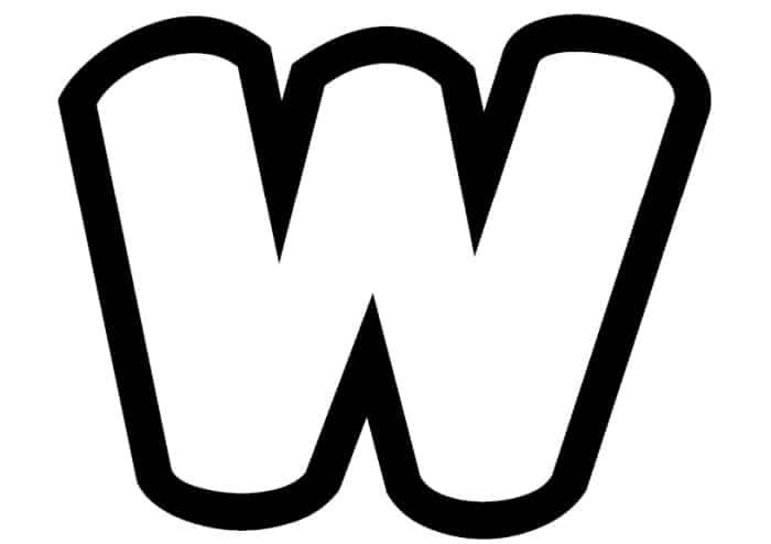 the letter w in black and white