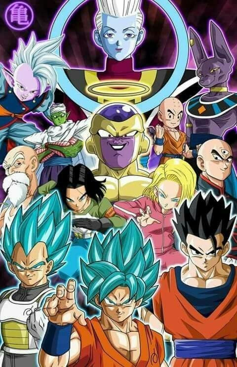 dragon ball super broly poster with all the characters and their names in front of them