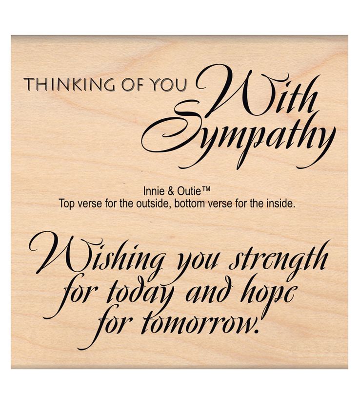 a wooden plaque that says thinking of you with sympathy