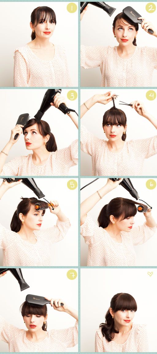 After many years of trying and trying to get that look, this is finally the right way to style bangs. Heavy Bangs, Perfect Bangs, Bangs Tutorial, The Beauty Department, How To Style Bangs, Hair Envy, Bang Bang, Hair Today, Hair Dos