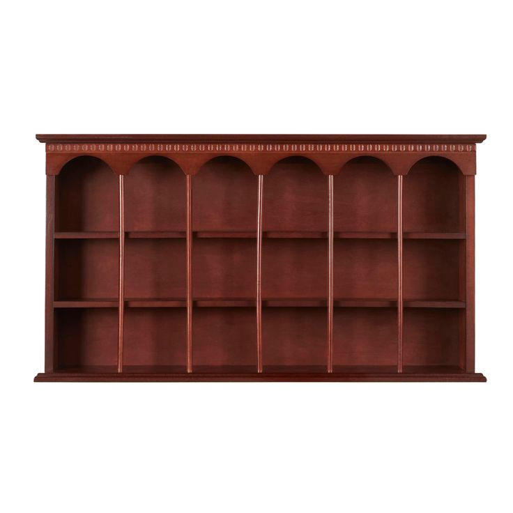 an empty bookcase on a white background