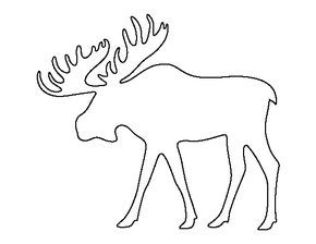 a moose with large antlers on it's back legs, standing in front of a white background