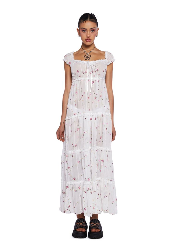 Feminine Lace Maxi Dress For Garden Party, Spring Sheer Bodice Maxi Dress, Feminine Summer Lace Maxi Dress, Spring Long Dress With Sheer Bodice, Feminine Lace Summer Maxi Dress, Sheer Bodice Maxi Dress For Spring, Feminine Lace Maxi Dress For Summer, Long Spring Dresses With Sheer Bodice, Lace Maxi Dress For Garden Party