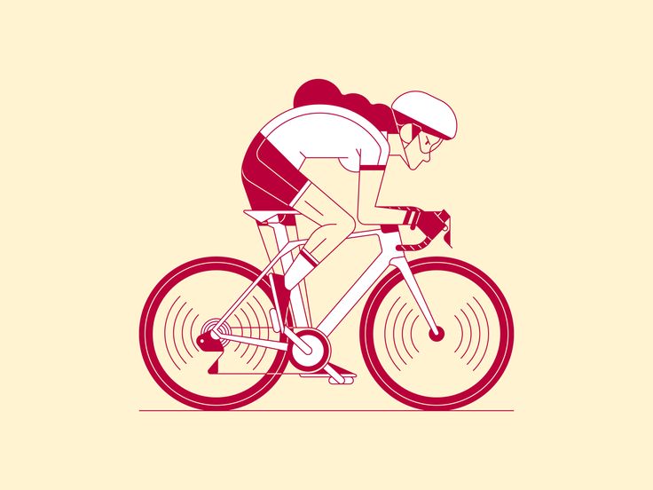 a man riding a bike on top of a red and white background with the words bicycle