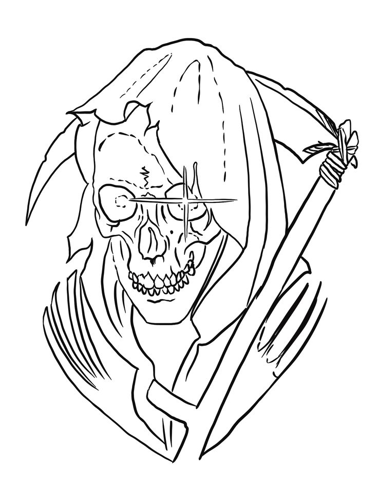 a drawing of a skeleton with glasses holding a sculler in his hand and looking at the viewer