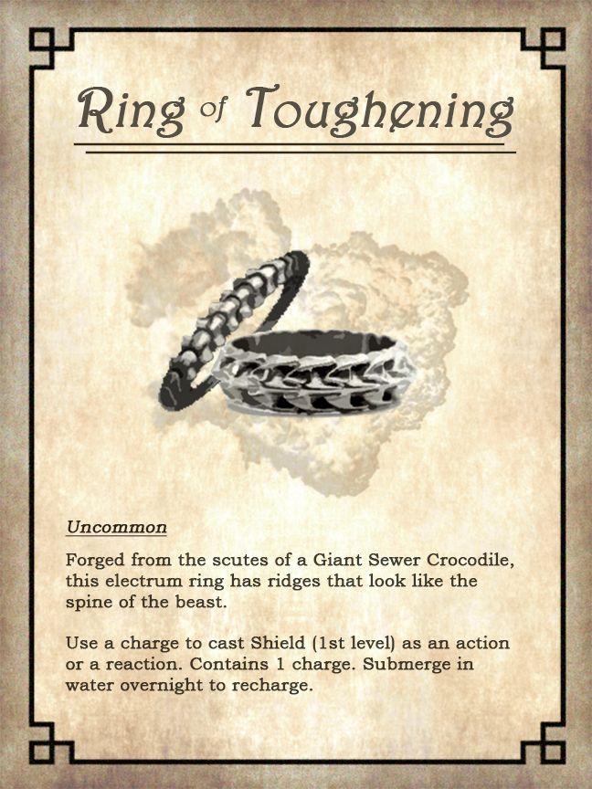 the card for ring of toughening, with an image of two snakes on it