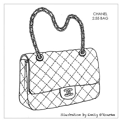 CHANEL - 2.55 BAG - Designer Handbag Illustration / Sketch / Drawing / CAD / Borsa Disegno Handbag Illustration, Disney Gifs, Sac Louis Vuitton, Bag Illustration, Fashion Drawings, Drawing Bag, Chanel Purse, Chanel 2, Cute Purses