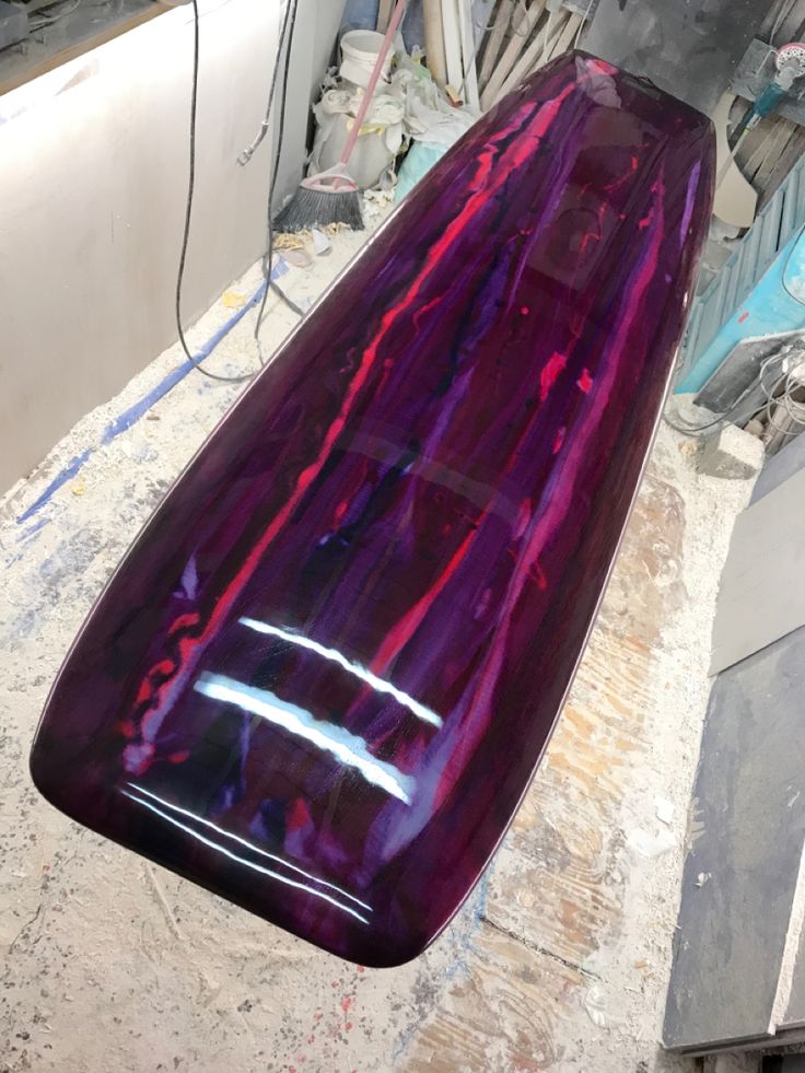 a large purple object sitting on top of a table