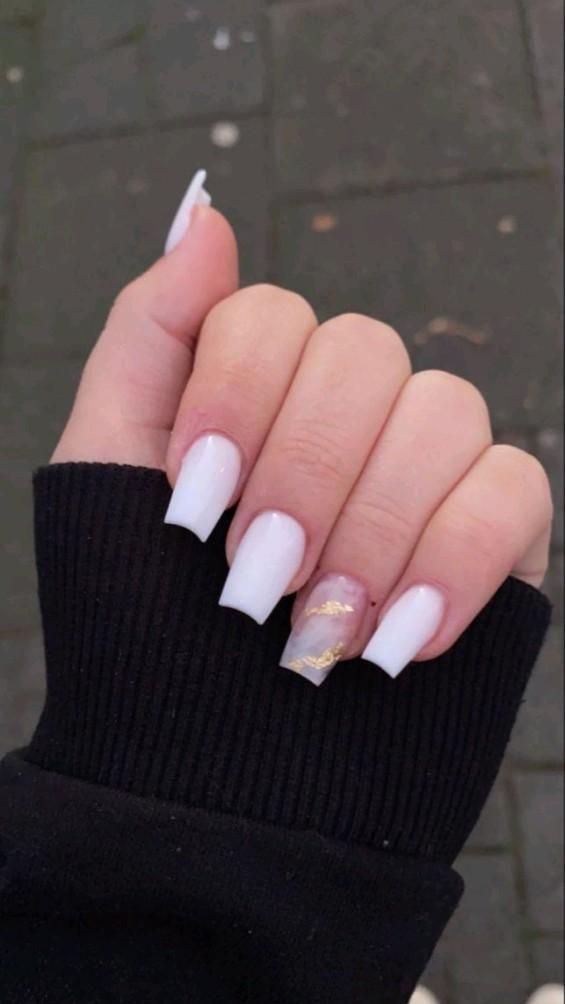 Nail Ideas For 13-14, White Nails For Graduation, Winter Wonderland Sweet 16 Nails, Nokti Za Krizmu, Graduation Nails Acrylic Square, Nails For Twelve Years Old, Nokti Za Maturu, Nails For 14y Old Girl, Nails For 12 Yrs Old White