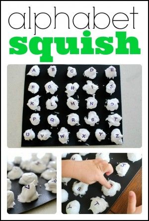 the alphabet squish is made with marshmallows