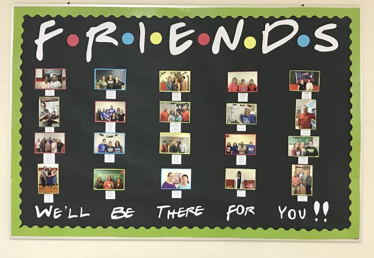 a blackboard with pictures and words on it that says friends we'll be there for you