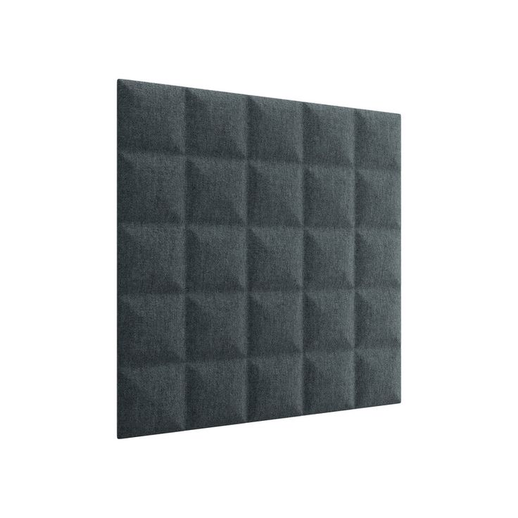 a gray wall panel with squares on the top and bottom, against a white background