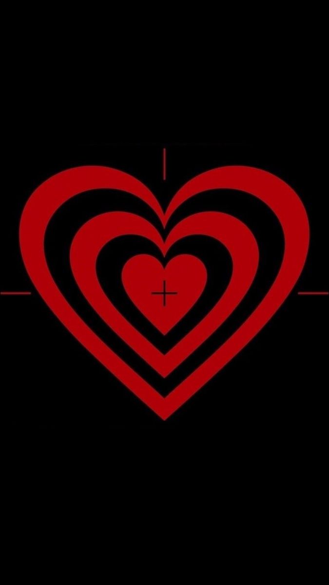 two hearts in the middle of a black background