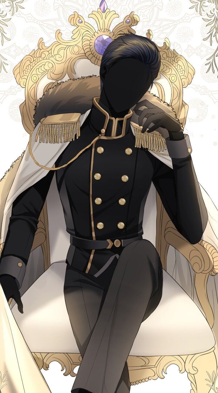 an anime character sitting in a chair with his hands on his head and wearing a black uniform