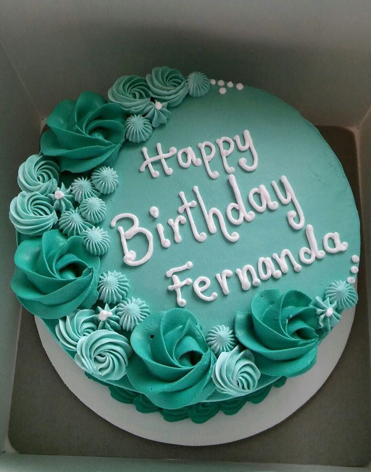 a birthday cake in a box with the words happy birthday fernanda written on it