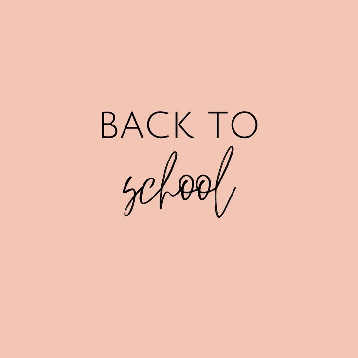 the words back to school written in black on a pink background