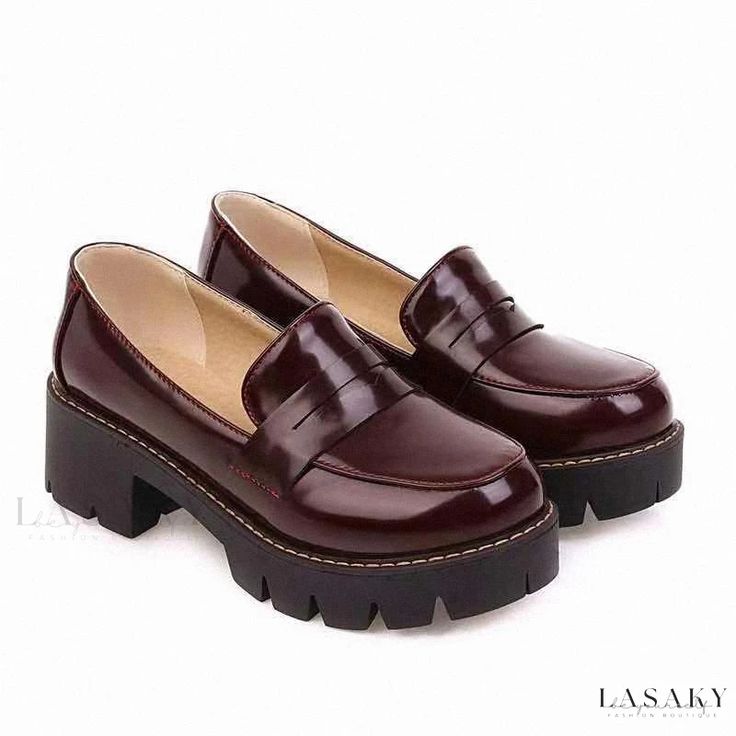 Lasaky - Exquisite Women's Leather Shoes Sepatu Pump, Sandal Kulit, Thick Heel Shoes, Square Heels, Dr Shoes, Basic Heels, Round Toe Shoes, Platform Block Heels, Chic Leather