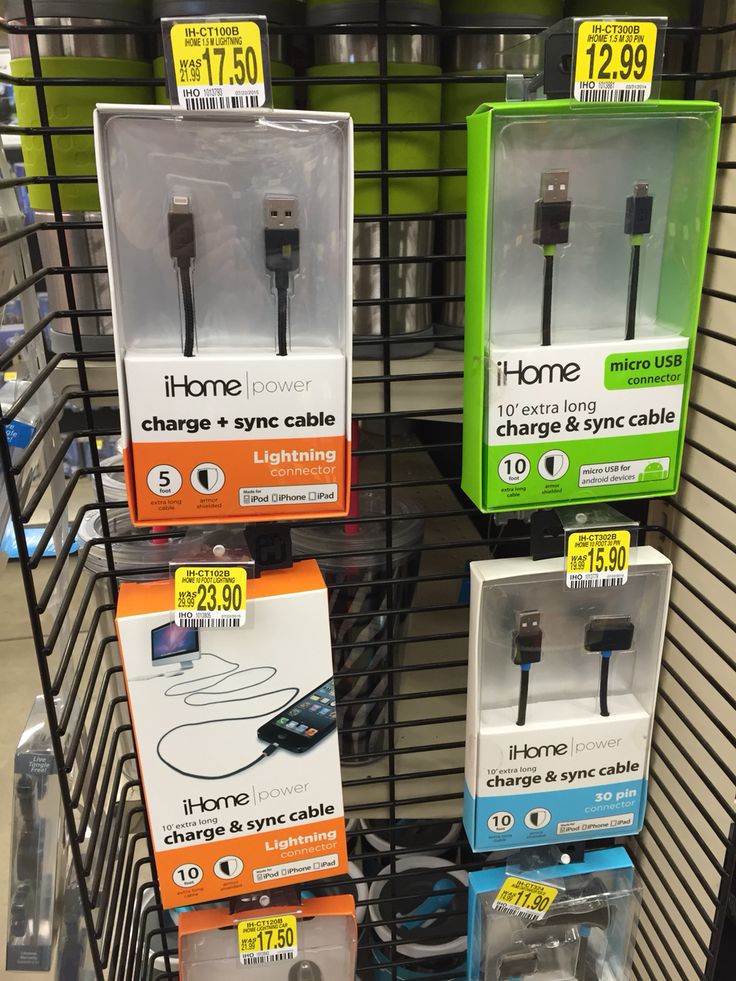 there are two charging cables on display in the store