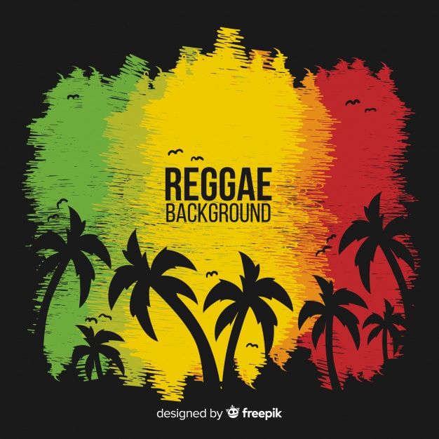 the reggae background with palm trees