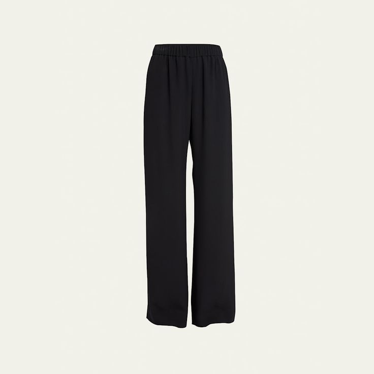 Valentino Garavani silk wide-leg pants  High rise Elasticated waistband Four-pocket style Relaxed fit Full length Pull-on style Silk Made in Italy Silk Wide Leg Pants, Bergdorf Goodman, Valentino Garavani, Leg Pants, Top Designers, Wide Leg Pants, Full Length, Elastic Waist, Tops Designs