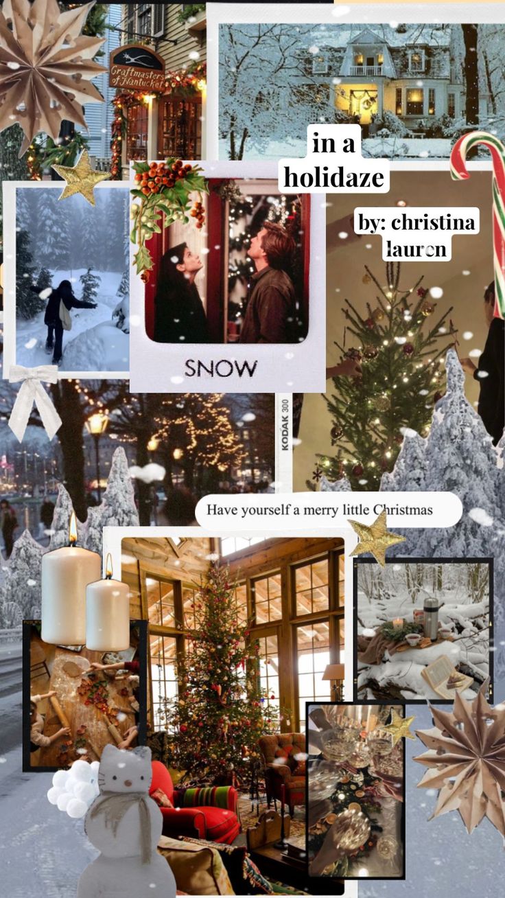 a collage of photos with christmas decorations