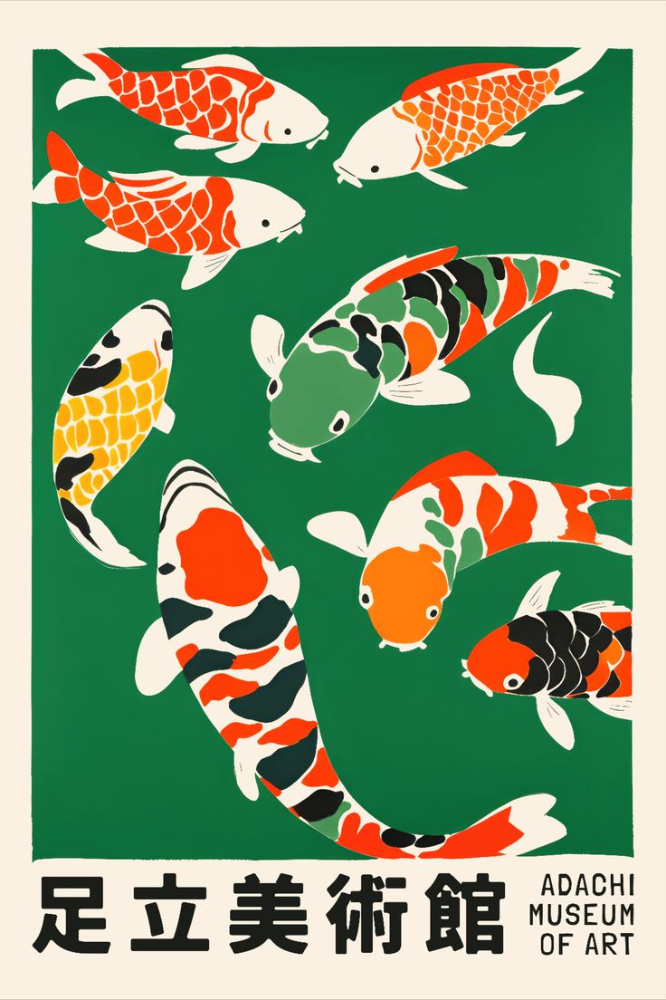 Add a touch of sophistication to your home with Displate's metal posters. 💫 Their sleek, modern design and vibrant colors will breathe life into any room. Shop now! #MetalArt #InteriorDesign #DisplateDecor Koi Fish Poster, Fish Museum, Adachi Museum Of Art, Adachi Museum, Japanese Art Modern, Japan Wall Art, Ballet Posters, Japan Painting, Water Poster