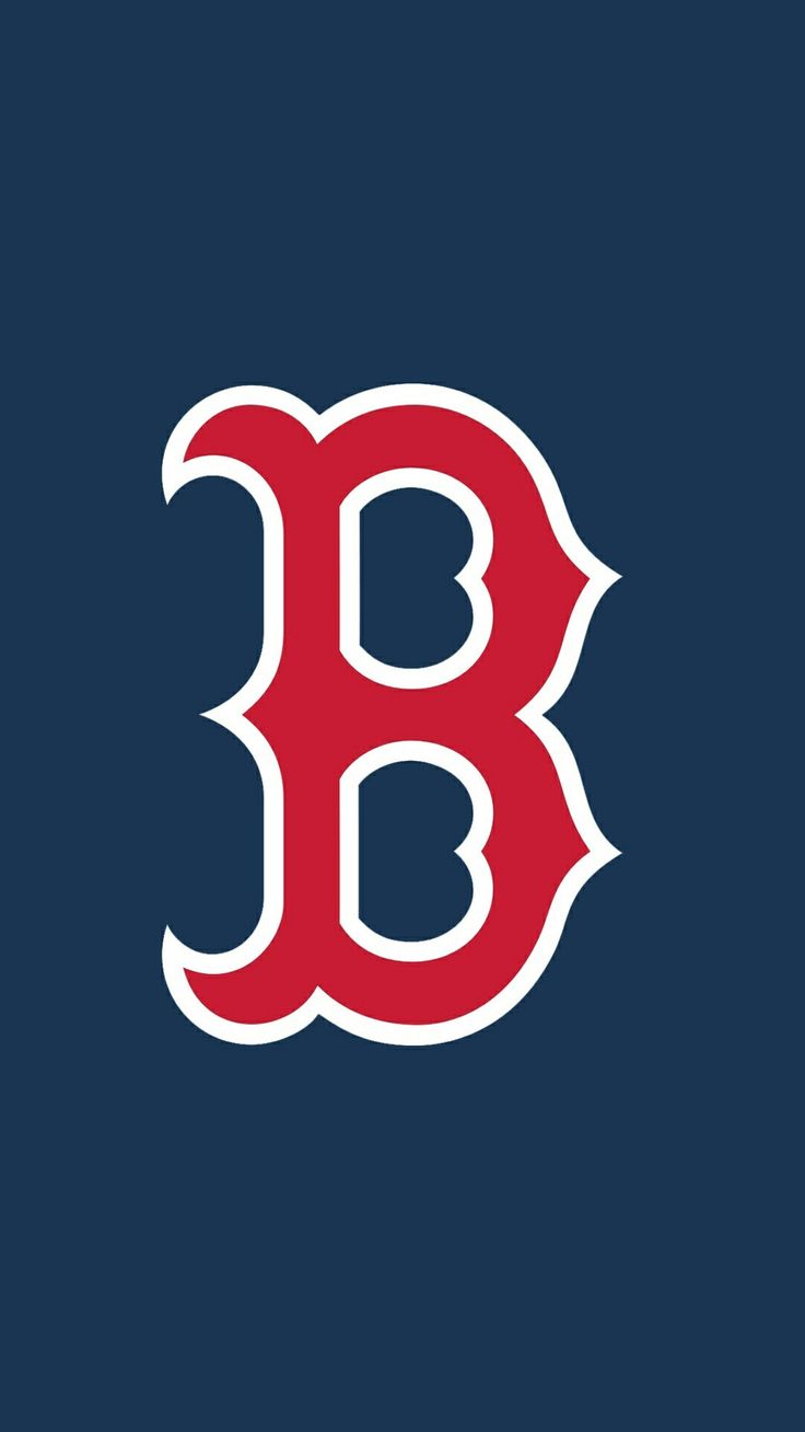 the boston red sox logo on a dark blue wallpaper with white and red lettering