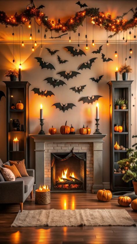 #BEAUTY, #RELATIONSHIPS #Fashion #Animals #Outfits #Winter Outfits #Animals Halloween Photo Wall Backdrop, Helloween Wallpaper, Halloween Fireplace, Classy Halloween, Casa Halloween, Adornos Halloween, Christmas Mantel Decorations, Homemade Halloween, Fall Halloween Decor