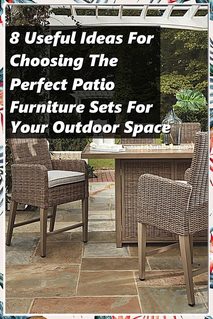 Transform your outdoor space with the perfect patio furniture sets! Discover 8 useful ideas that will guide you in selecting stylish and functional pieces that suit your lifestyle. From choosing the right materials to maximizing comfort and aesthetics, this guide covers everything you need to create an inviting patio. Elevate your outdoor experience and enjoy relaxation and entertaining in style with the ideal furniture for your patio. Patio Furniture Wicker, Rattan Outdoor Furniture, Rattan Outdoor, Useful Ideas, Outdoor Conversation Sets, Wicker Patio Furniture, Furniture Outdoor, Outdoor Dining Set, Patio Furniture Sets