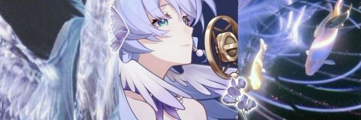 an anime character with white hair and blue eyes is holding a key in her hand