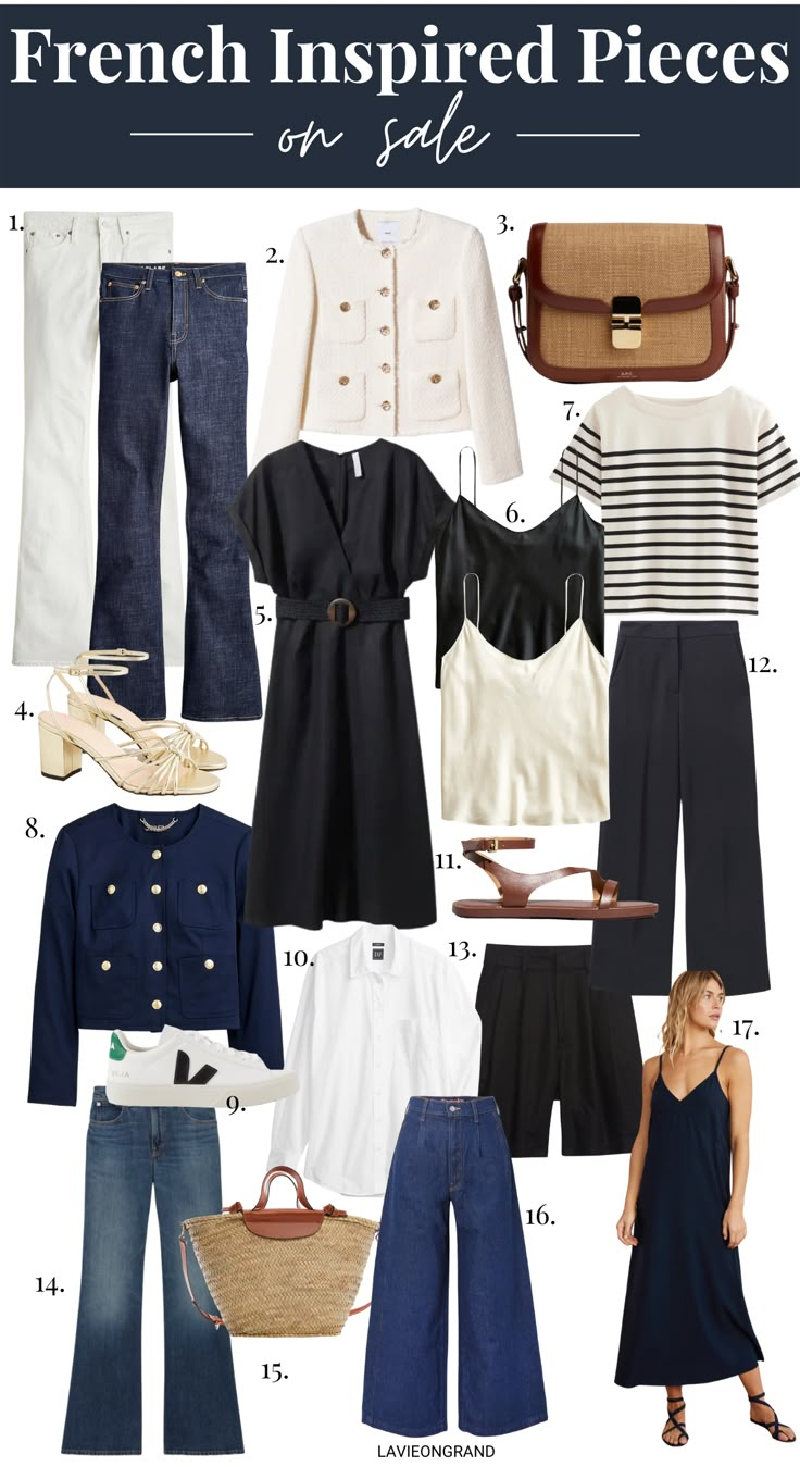 17 clothing pieces to buy this memorial day which are French inspired. Princesa Anne, Style Parisian Chic, French Inspired Fashion, Sneakers Veja, Mode Ab 50, French Capsule Wardrobe, French Chic Fashion, French Wardrobe, Fashion Capsule Wardrobe